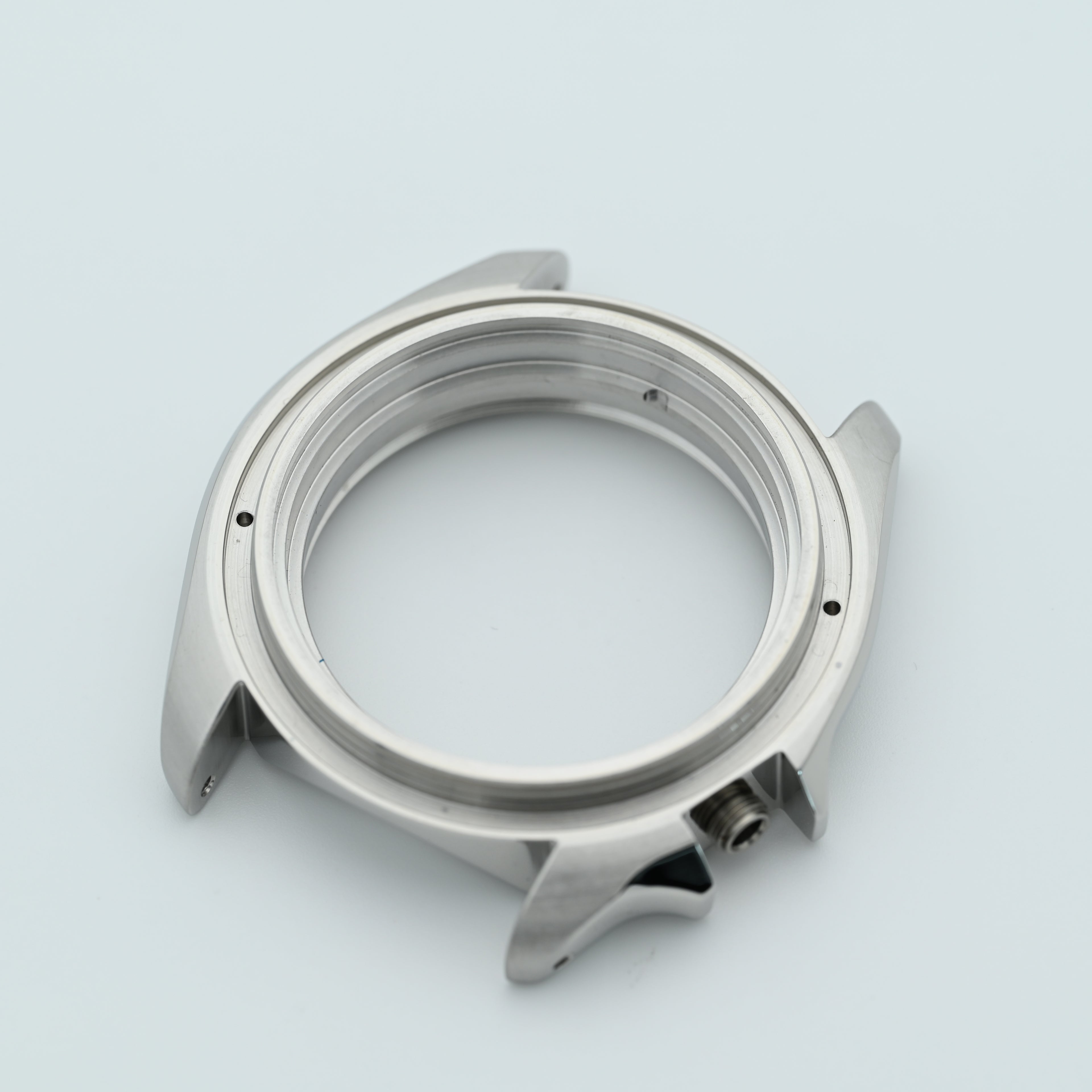 Silver SKX Style Polished Case with Case Back - CAS001