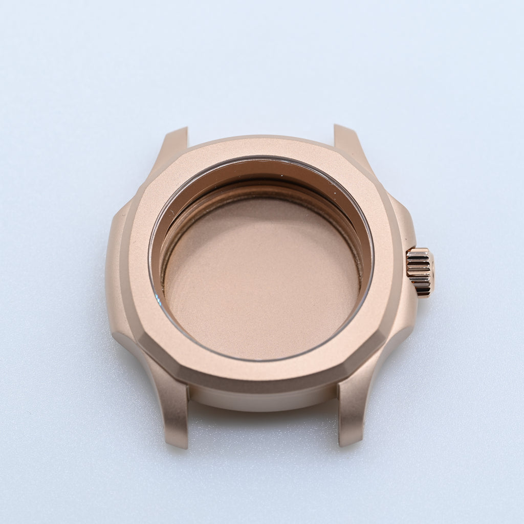 Matte Rose Gold Nautilus-style Conversion Case Set for Seiko Mods - CAS010