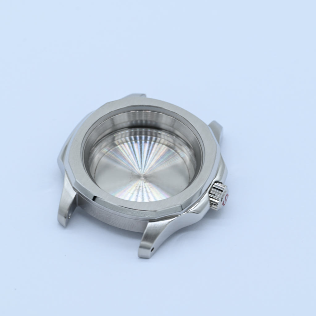 Silver Nautilus-style Conversion Case Set (V2.0) for Seiko Mods - CAS010
