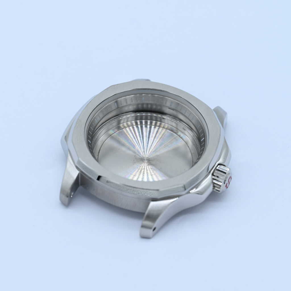 Silver Nautilus-style Conversion Case Set (V2.0) for Seiko Mods - CAS010