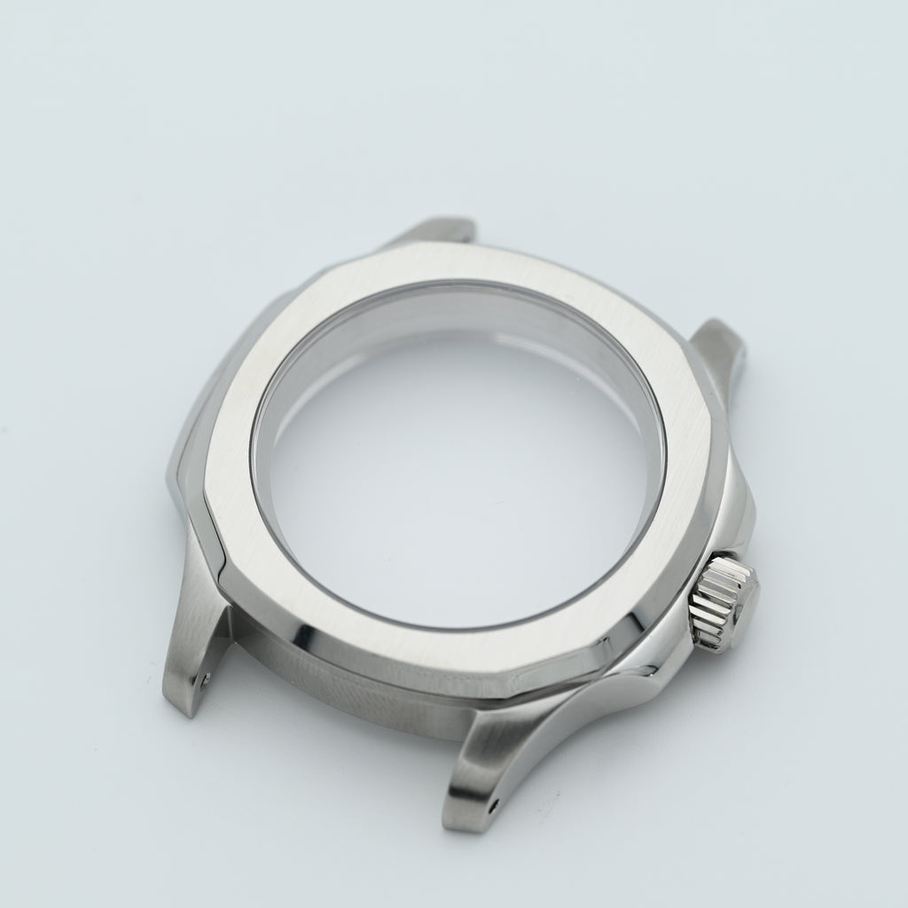 Silver Nautilus-style Conversion Case Set for Seiko Mods - CAS010