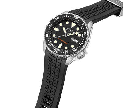 Crafter Blue Curved End Rubber Strap for Seiko SKX / 5KX (CB11)