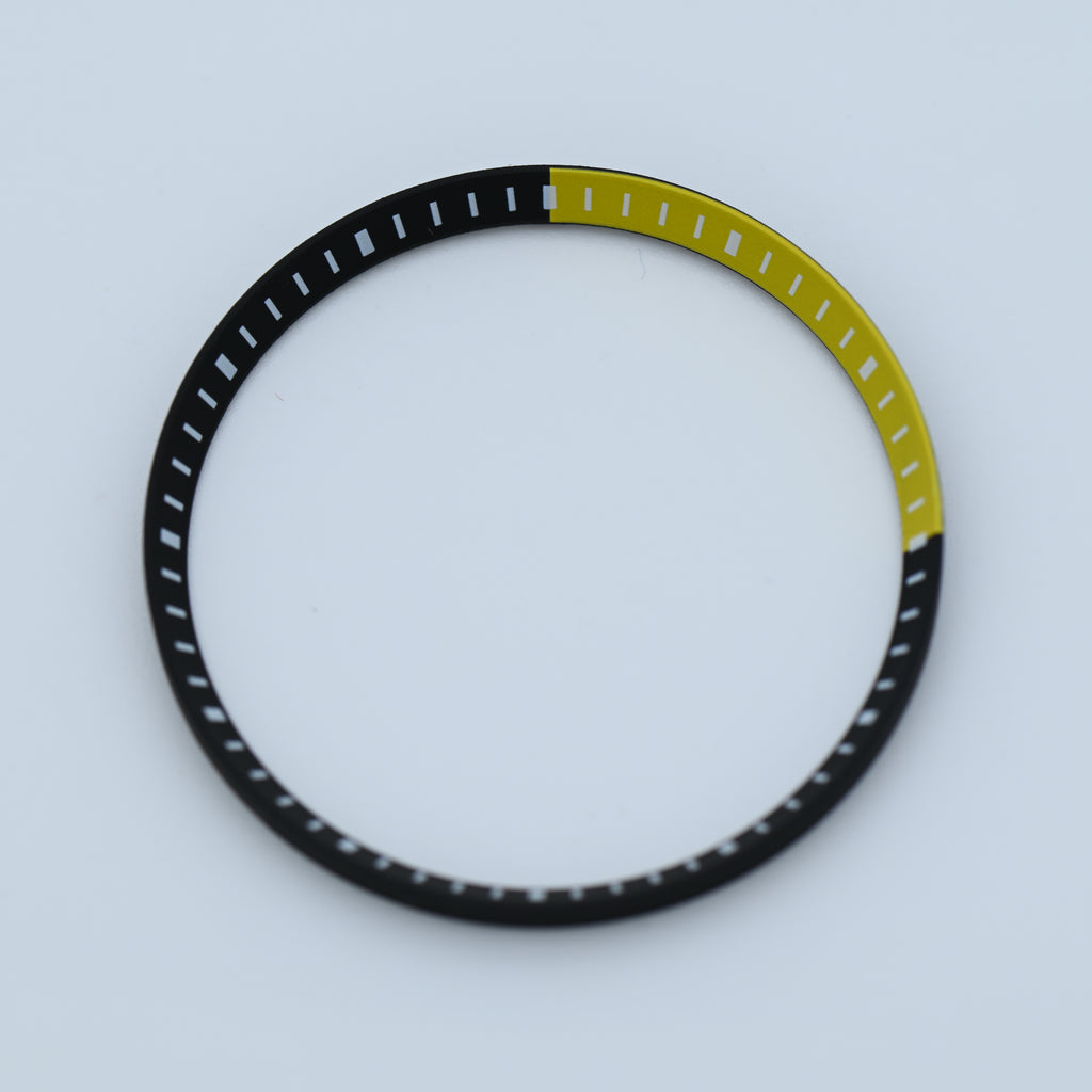 CHR019 Black with Yellow Quadrant Chapter Ring for SKX007 / SKX009 / SRPD