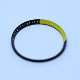 CHR019 Black with Yellow Quadrant Chapter Ring for SKX007 / SKX009 / SRPD