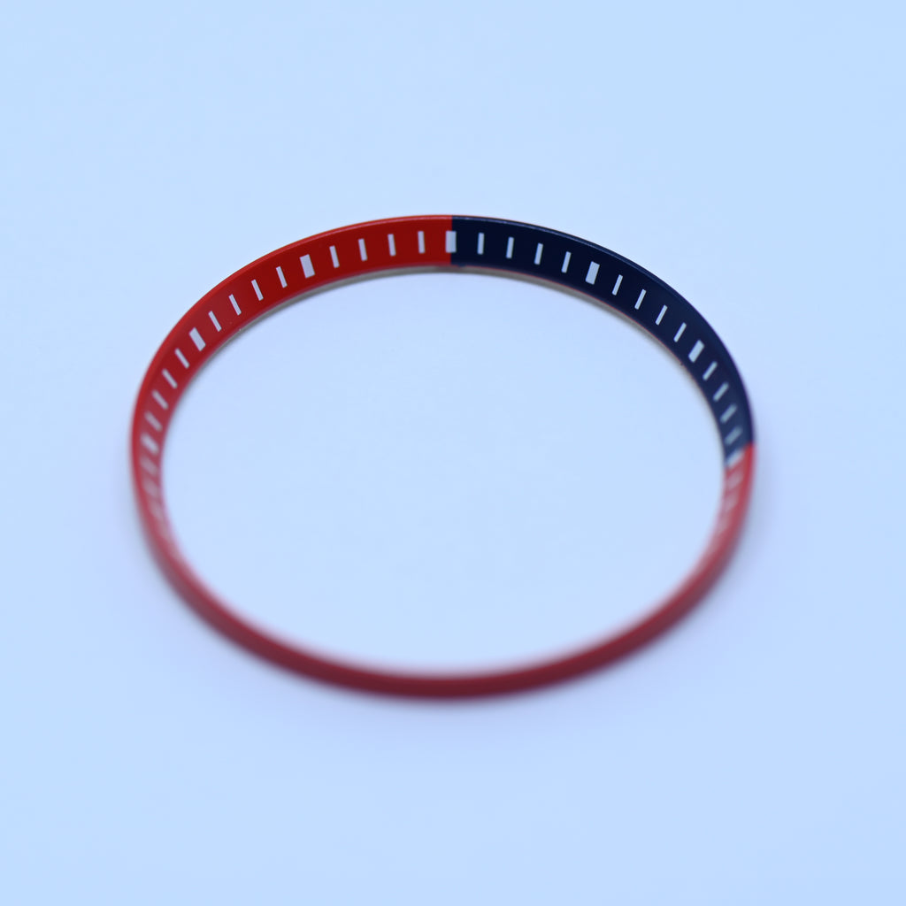 CHR023 Red with Blue Quadrant Quadrant Chapter Ring for SKX007 / SKX009 / SRPD
