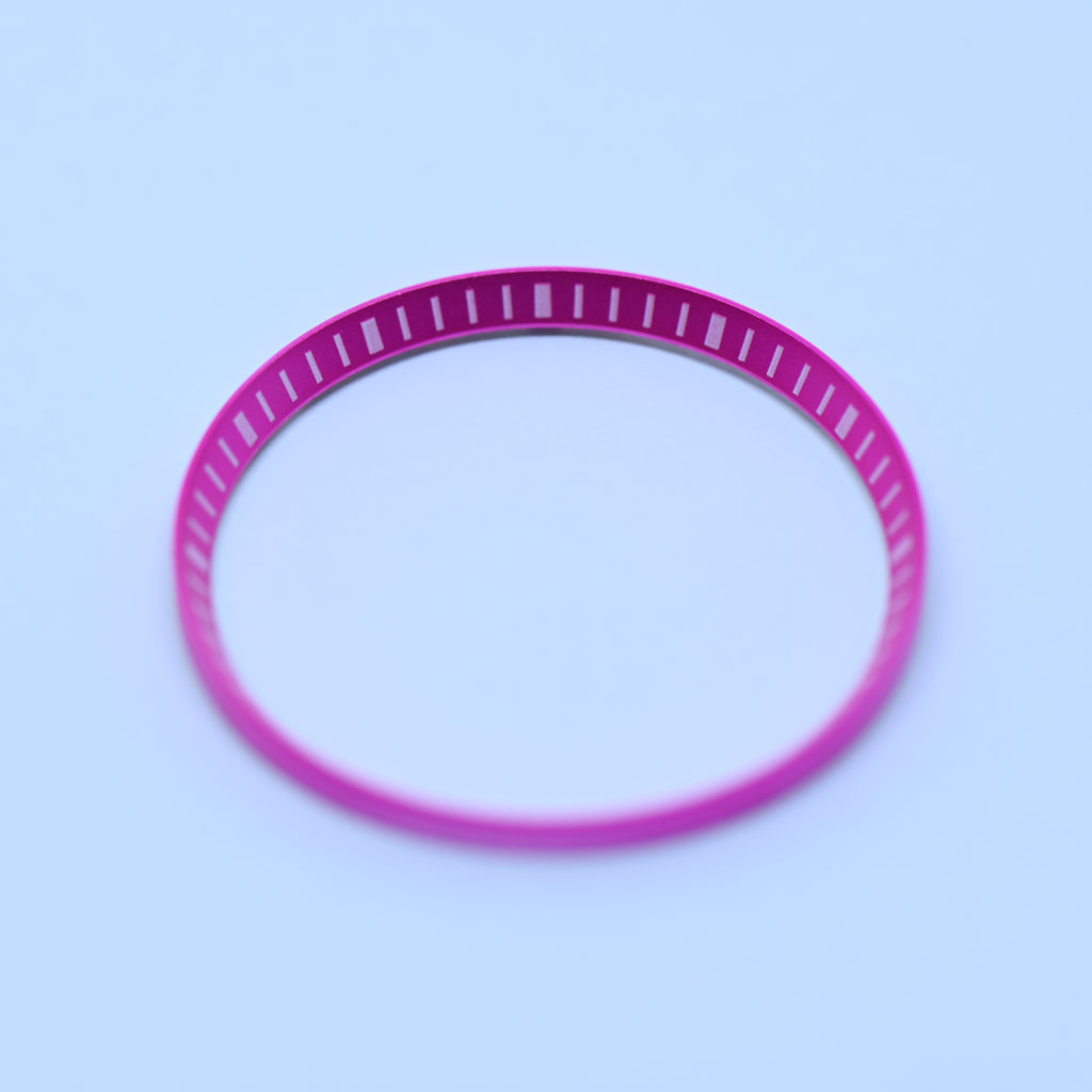 CHR025 Metallic Pink with White Markers Chapter Ring for SKX007 / SKX009 / SRPD