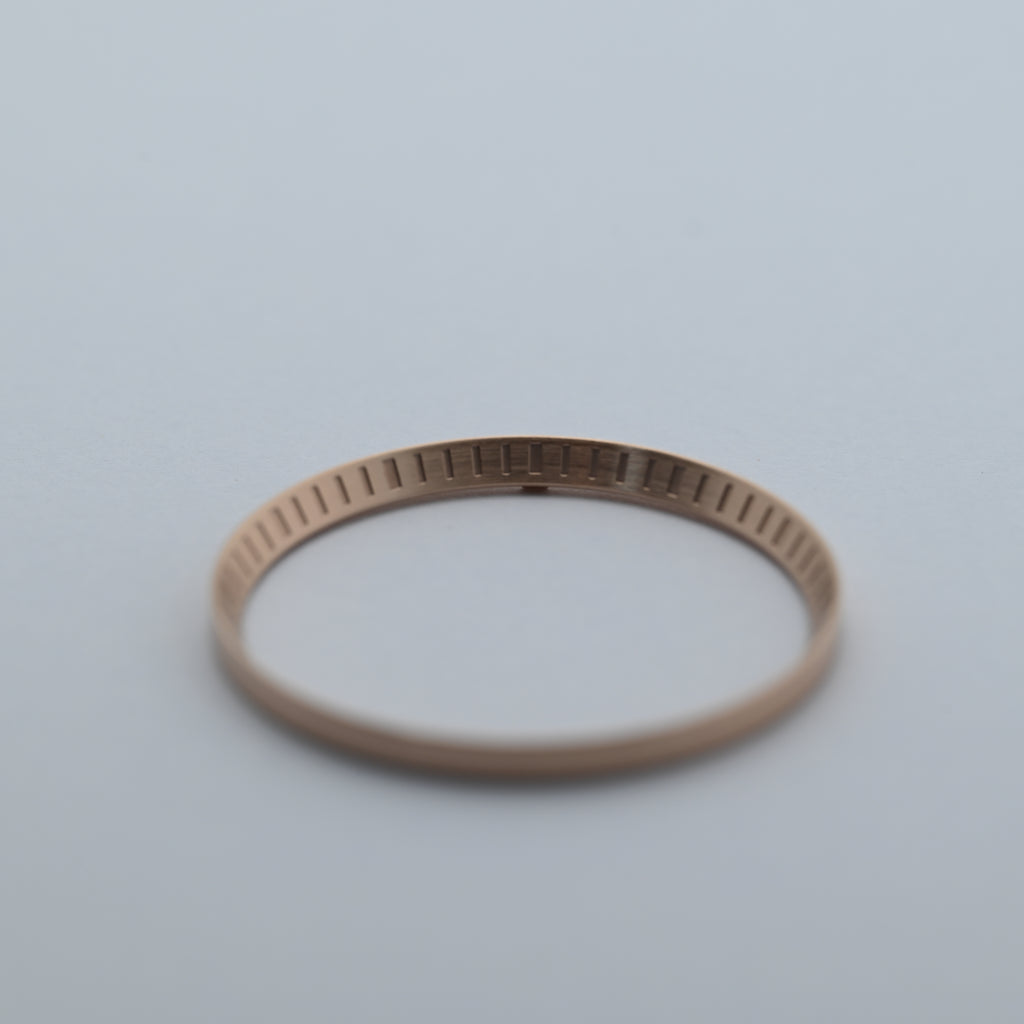 CHR036 Brushed Rose Gold with Engraved Markers Chapter Ring for SKX007 / SKX009 / SRPD