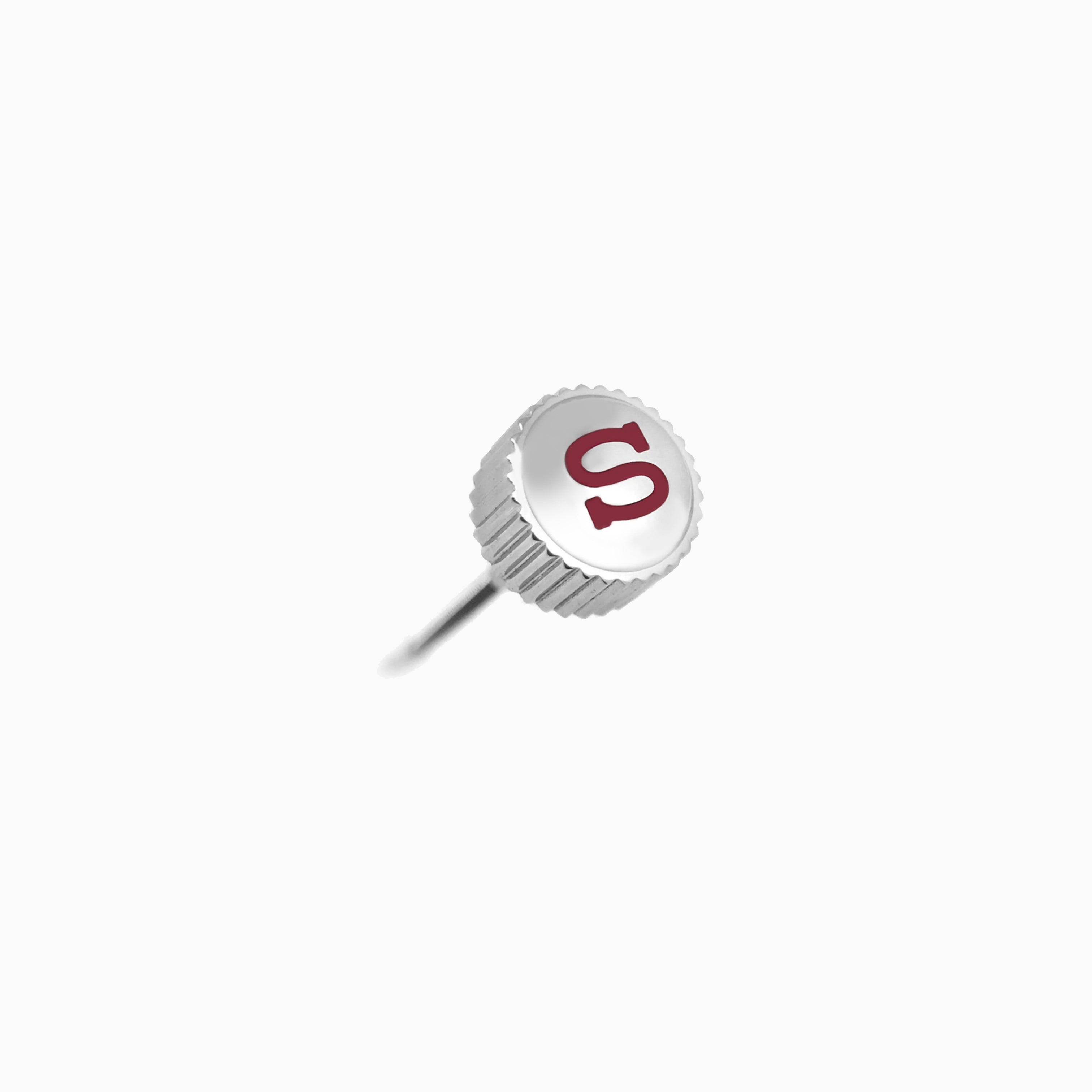 CRN005 SKX007 Polished Coin-Edged Crown with Red S