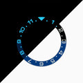 BZI023 38mm Lumed Black and Blue With White Text "BATMAN" Dual-Time Style Sloped Ceramic Insert