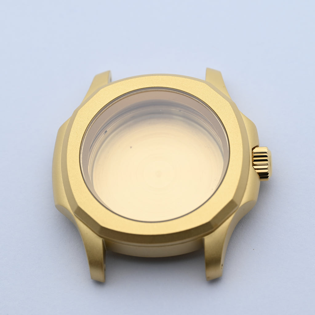 Matte Gold Nautilus-style Conversion Case Set for Seiko Mods - CAS010
