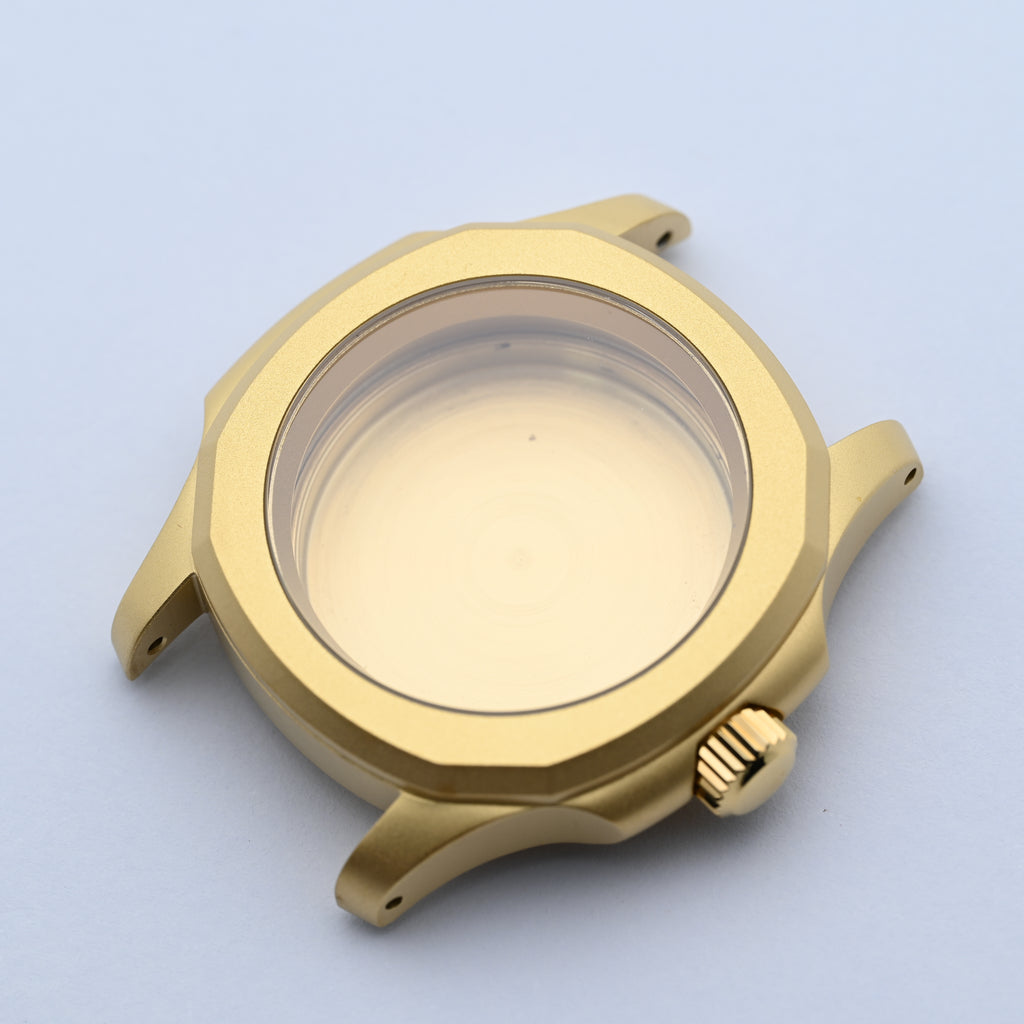 Matte Gold Nautilus-style Conversion Case Set for Seiko Mods - CAS010