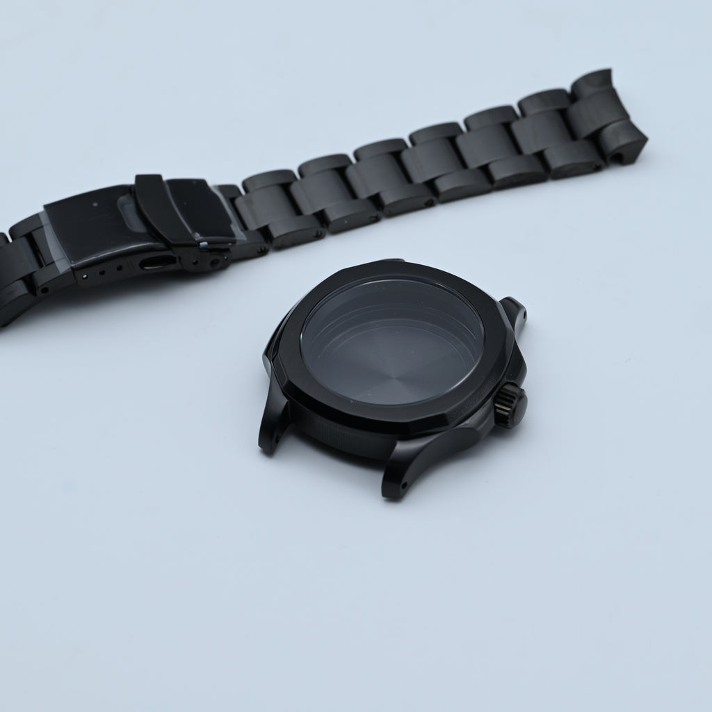 Black Nautilus-style Conversion Case Set for Seiko Mods - CAS010