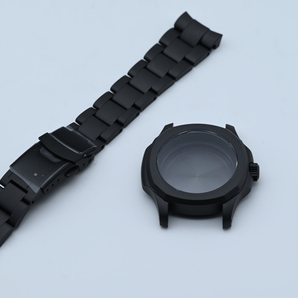 PVD Matte Black Nautilus-style Conversion Case Set for Seiko Mods - CAS010