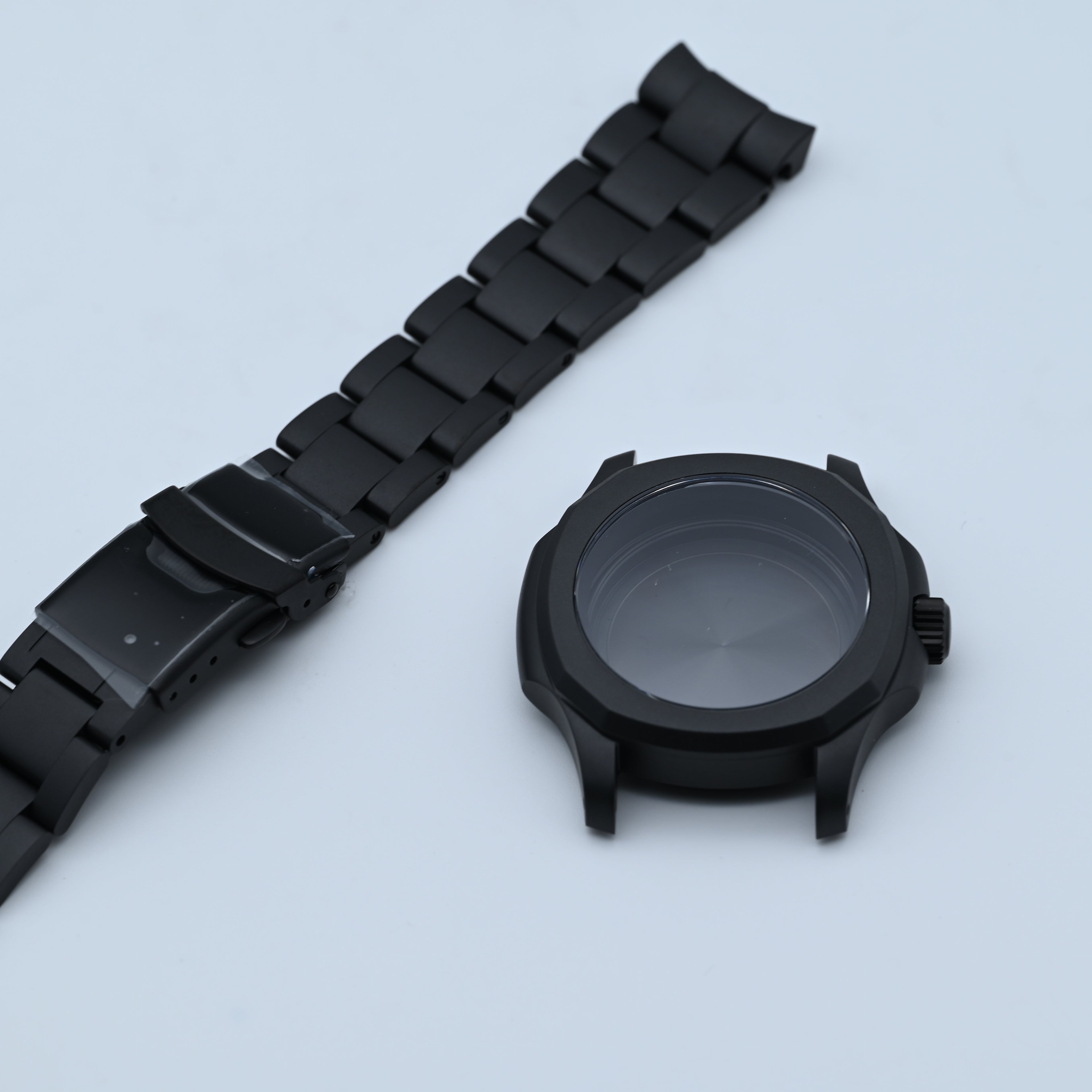 PVD Matte Black Nautilus-style Conversion Case Set for Seiko Mods - CAS010