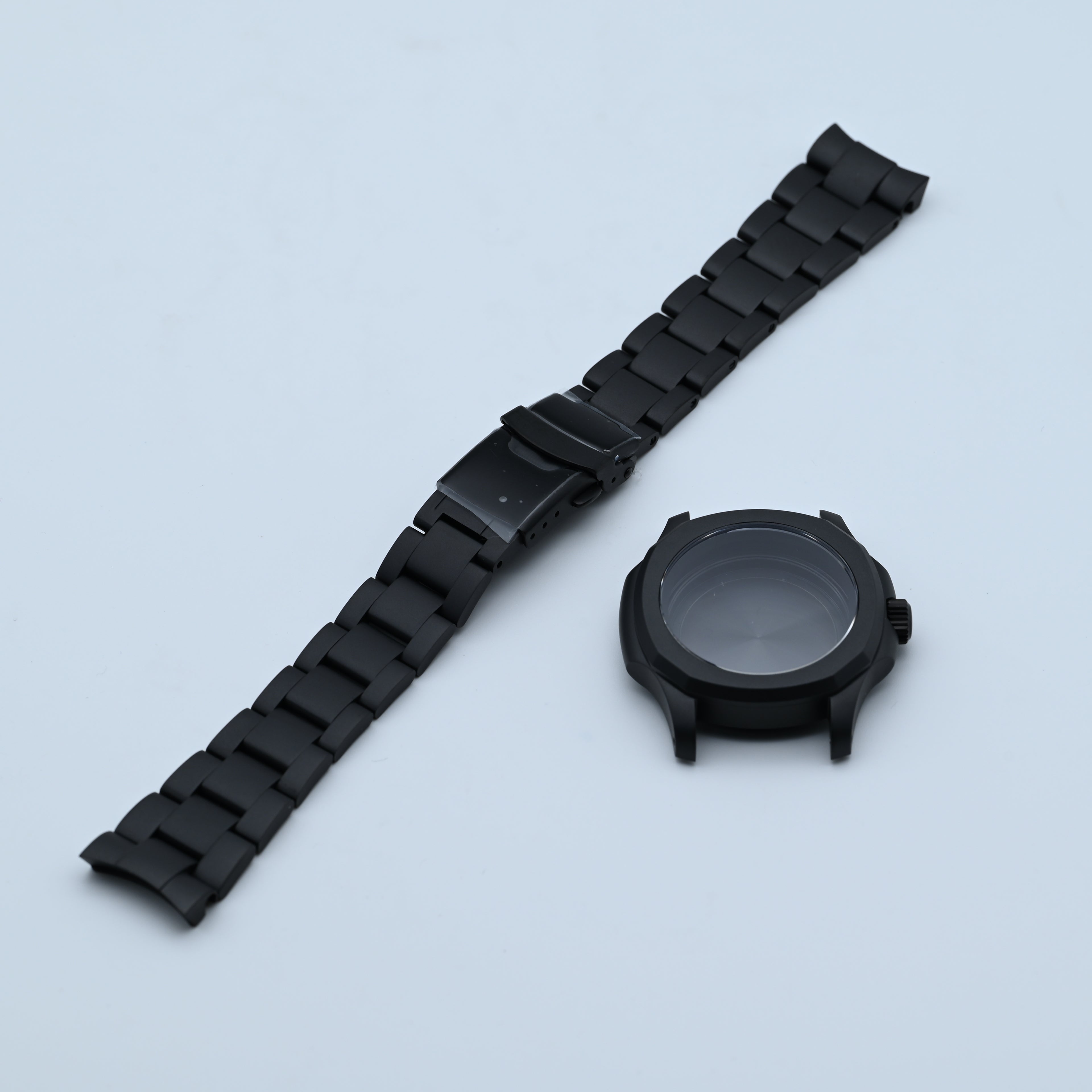 PVD Matte Black Nautilus-style Conversion Case Set for Seiko Mods - CAS010