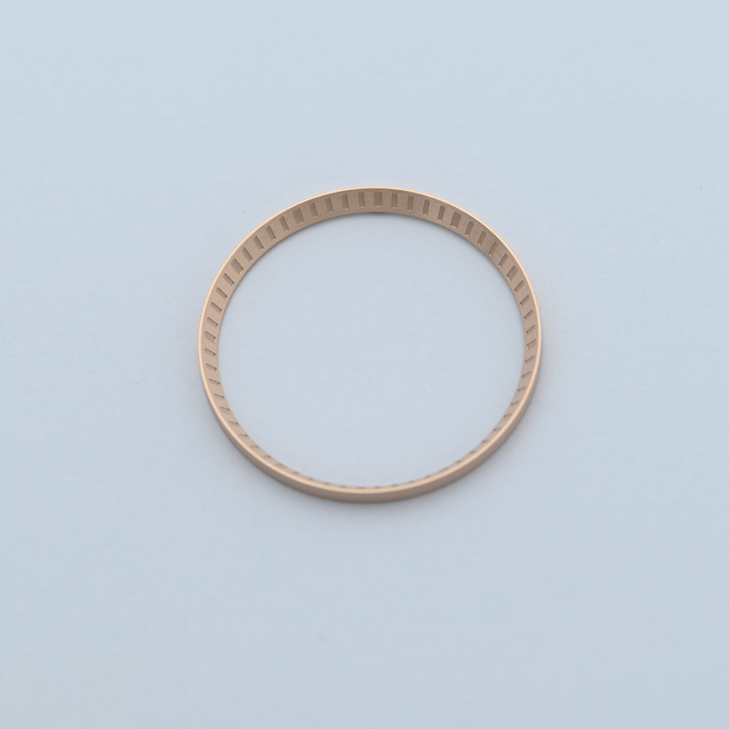 CHR036 Brushed Rose Gold with Engraved Markers Chapter Ring for SKX007 / SKX009 / SRPD
