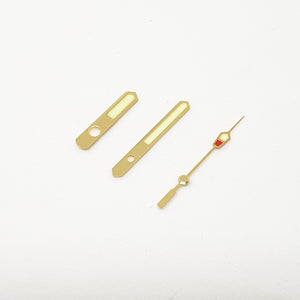 HAN039 MM Pointed Brushed Gold Full Hand Set with Red Dot