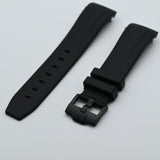 Rubber Strap for SKX007 style cases - Black with Stealth Hardware