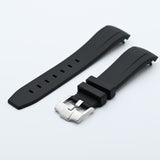 Rubber Strap for SKX007 style cases - Black with Steel Hardware
