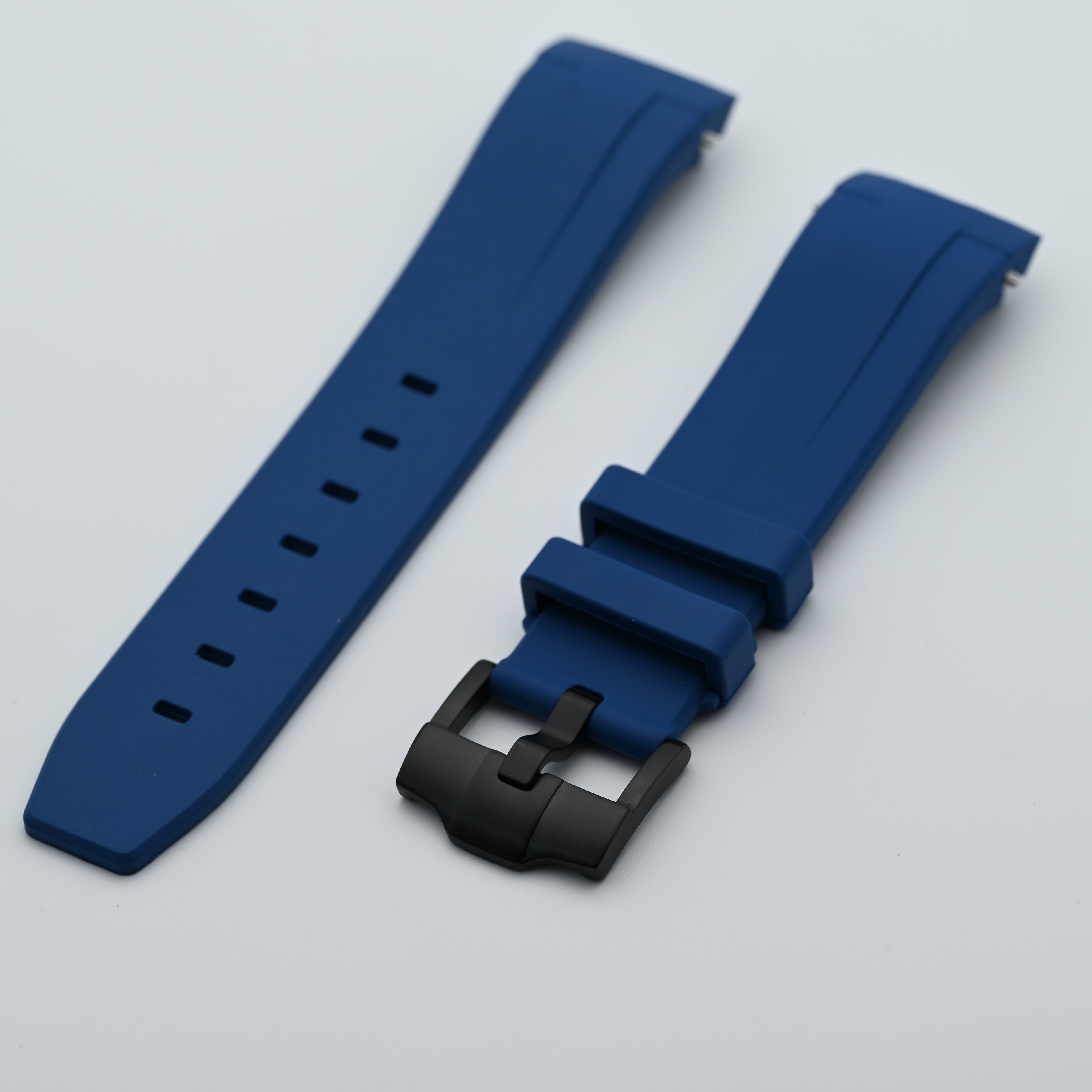 Rubber Strap for SKX007 style cases - Blue with Stealth Hardware