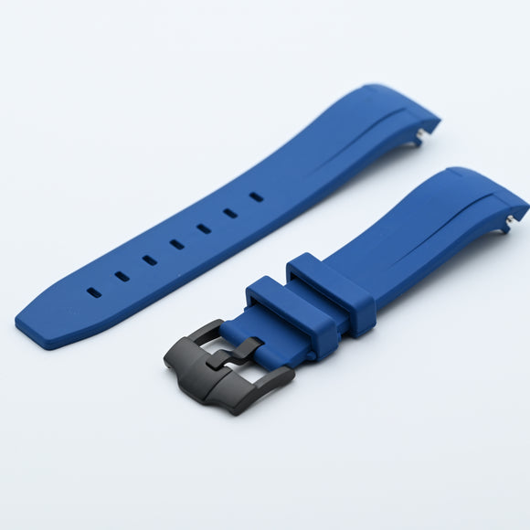 Rubber Strap for SKX007 style cases - Blue with Stealth Hardware