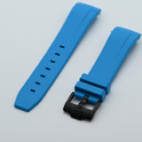 Rubber Strap for SKX007 style cases - Miami Blue with Stealth Hardware