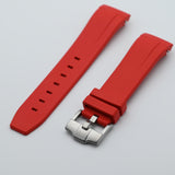 Rubber Strap for SKX007 style cases - Red with Steel Hardware