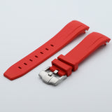 Rubber Strap for SKX007 style cases - Red with Steel Hardware