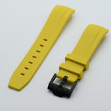 Rubber Strap for SKX007 style cases - Yellow with Stealth Hardware