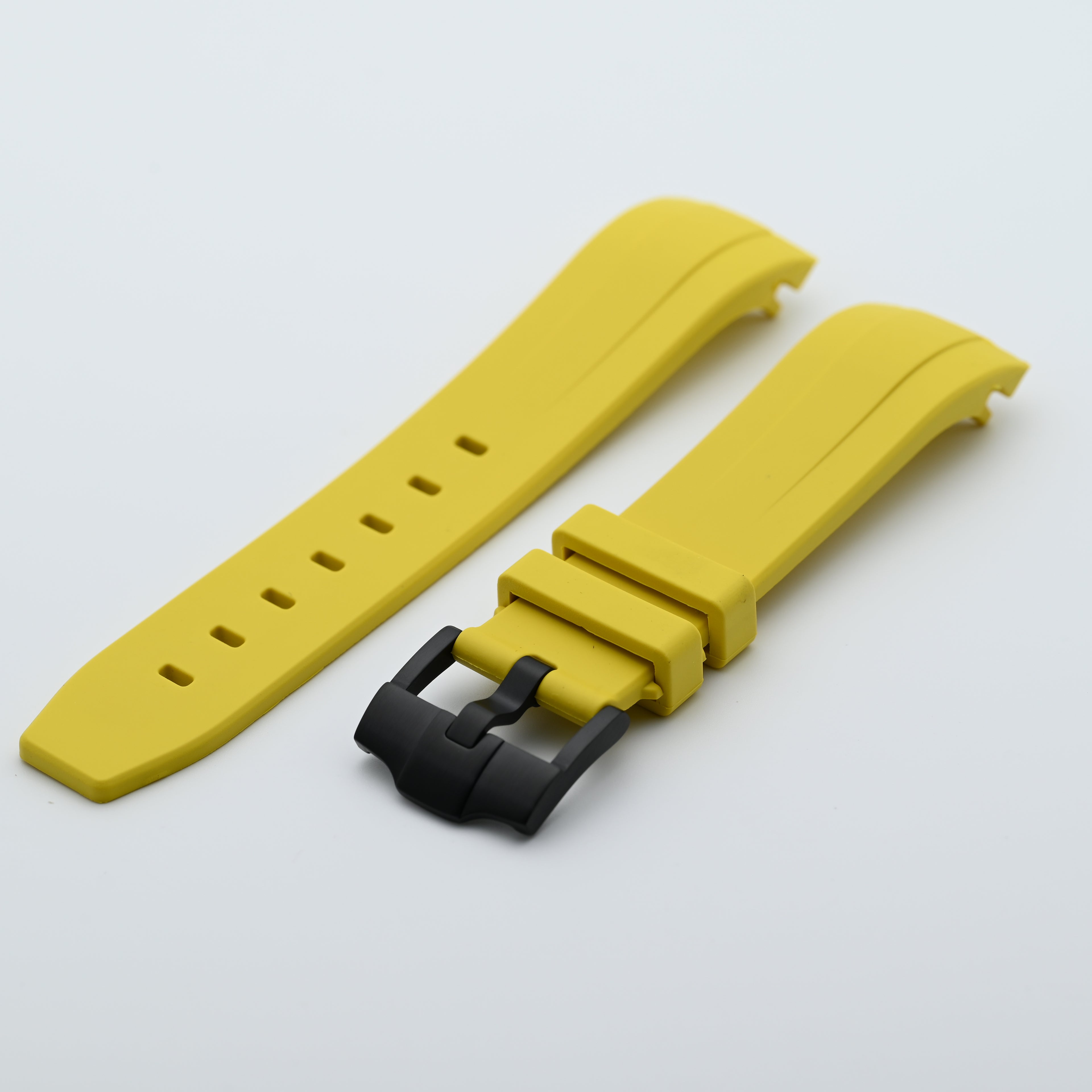 Rubber Strap for SKX007 style cases - Yellow with Stealth Hardware