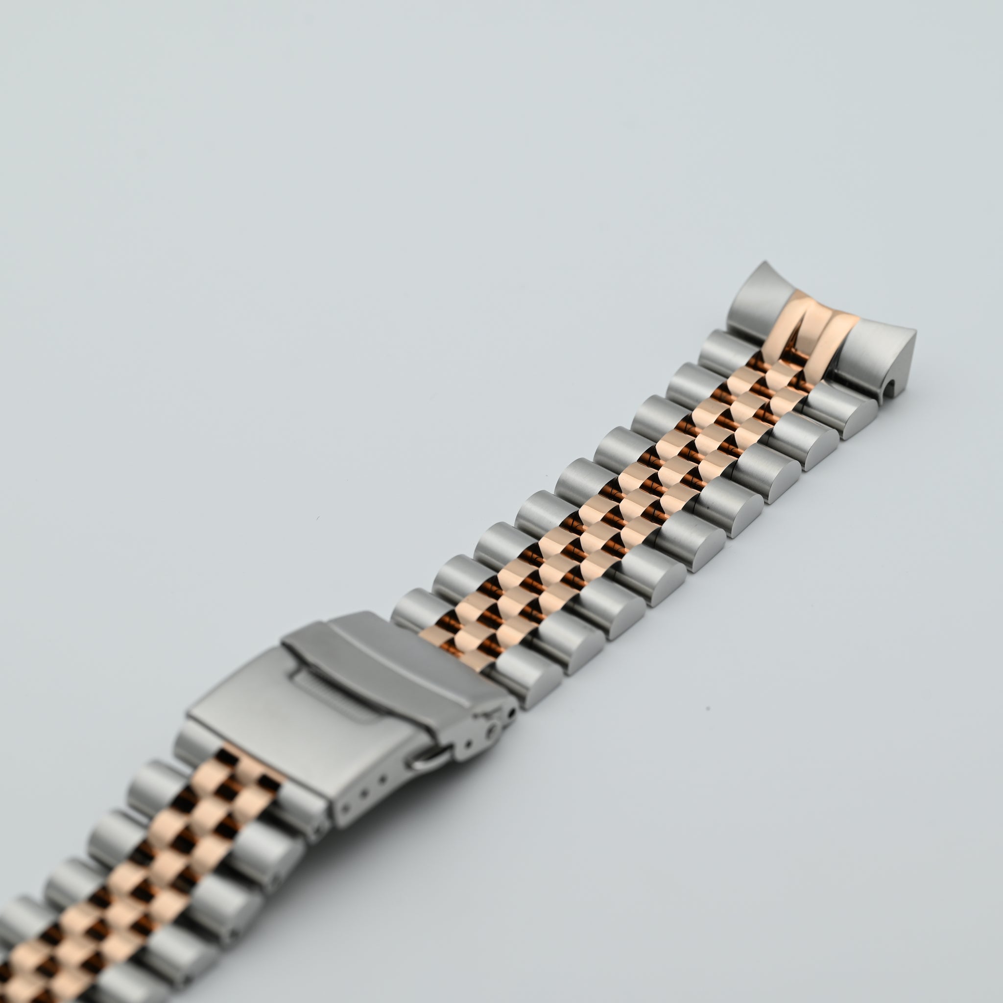 MOD Silicone Bracelet - Platinum Band w/Brushed Rose Gold Sleeve & Clasp