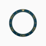 BZI022BLGD 38mm Blue With Gold Text SMP Style Sloped Ceramic Insert