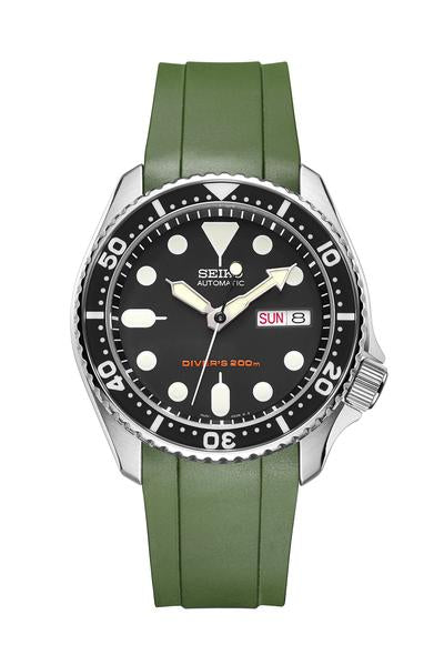 Crafter Blue Curved End Rubber Strap for SKX (CB10)