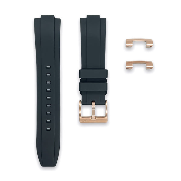 STR001 Clockwork Republic Rose Gold End Link Rubber Strap For SKX007