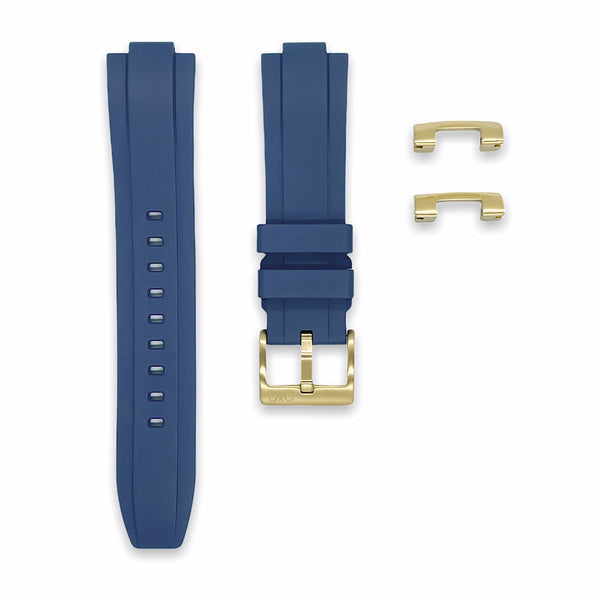 STR001 Clockwork Republic Gold End Link Rubber Strap For SKX007