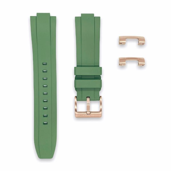 STR001 Clockwork Republic Rose Gold End Link Rubber Strap For SKX007